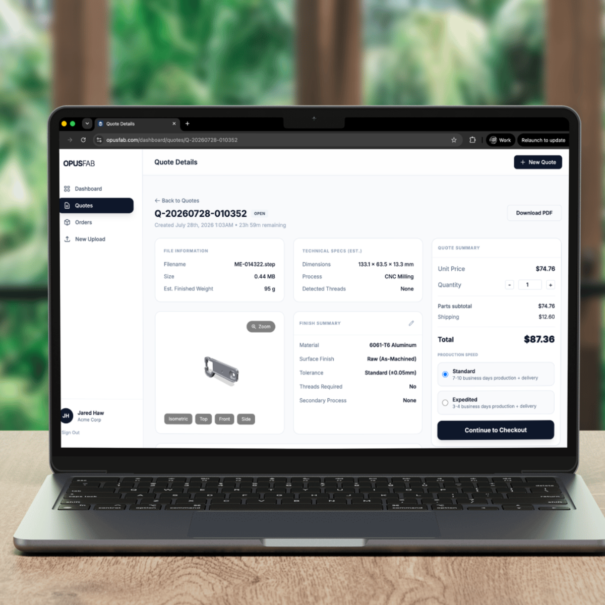 Instant Quote Manufacturing